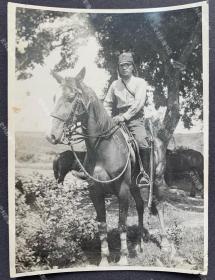 抗战时期 中国华南地区骑东洋马的日军 原版老照片一枚