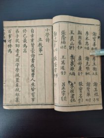 【馆藏级别】(教育文献)清 光绪 木刻《小学诗》邵大宗师鉴锭 板存洛阳孟津鐵谢 河南督学使者 原中华书局董事 常熟 邵松年序 孟津谢泰階子台氏诚。 谢泰阶，清代河南孟津人，生平不详，著作另有《为人图说》。谢氏曾读朱熹的《小学》，认为它语沁人心，有感而作此篇。全篇依《小学》一书的篇卷次第，依次分为立教、明伦和敬身，这实际上是《小学》内篇的内容。