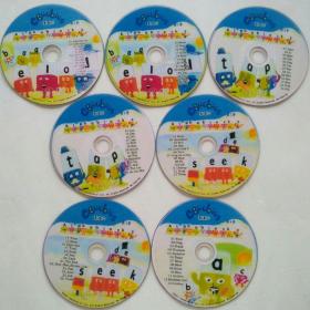 BBC自然拼读动画片Alphablocks1-4季共7张DVD光盘碟 看动画学英语