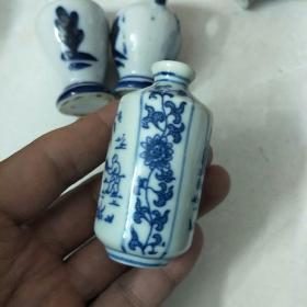 乾隆年制青花瓷瓶小摆件(4件合售)