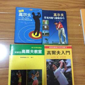 学习高尔夫著作4册合售-玩转高尔夫：高尔夫核心技巧和心理战术详解、高尔夫常见问题与解救技巧、高尔夫入门、高尔夫教室