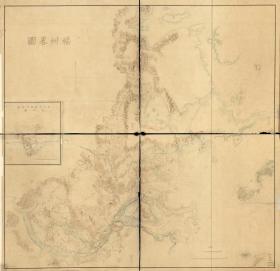 古地图1890 福州略图。纸本大小141.19*136.85厘米。宣纸艺术微喷复制。