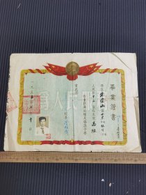 五五年青岛铁路职工子弟第一小学，毕业证书，山东临沂人