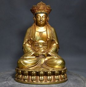 铜佛像，毗卢观音造像，高35厘米宽20厘米 重10斤
