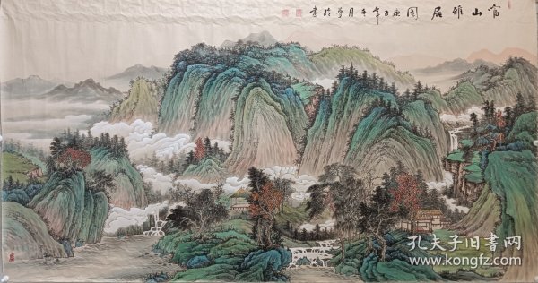 肖梦玲老师精品纯手绘仿古六尺山水