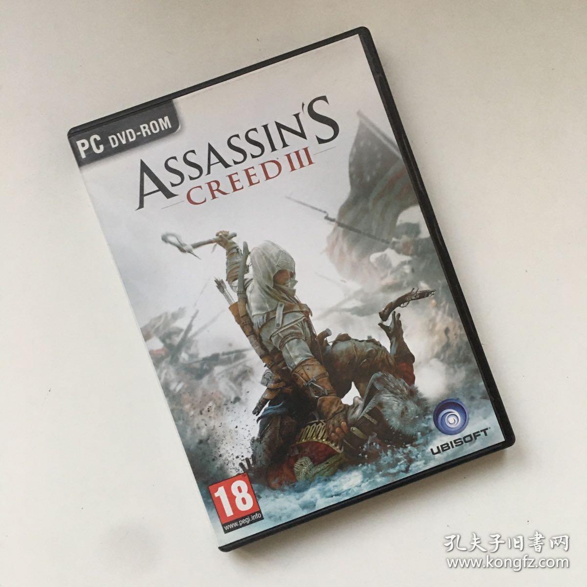 PC DVD游戏光盘 共2碟盒装：《刺客信条 3 重制版（Assassin's Creed III）》附：游戏手册（有产品密钥） 【英文版】