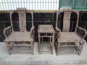 明清家具小叶紫檀官帽椅三件套古董传世老物件木器