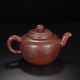 宜兴原矿老紫砂名家纯手工茶壶 梅香 底款顾景舟 紫砂分类底槽清 400cc 尺寸17*9厘米