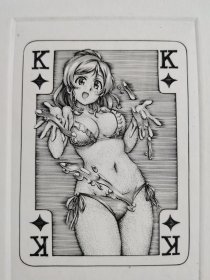 04日本动漫萌 美少女铜版画 2021年制作 带作者签名 编号 外尺寸：12.3*15.8cm 品相如图
