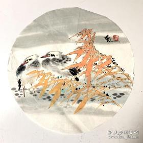 胡人国画团扇花鸟小品269