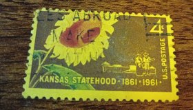 1961年美国邮票向日葵花卉题材1枚 外国邮票（零售区邮品满十件包邮）
