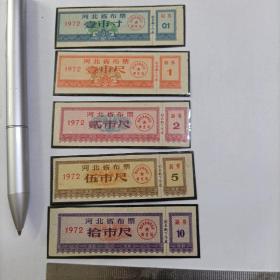 河北省布票 1972年（5枚合售）