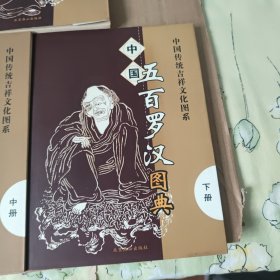 中国五百罗汉图典上中下 3册合售，图书有自然形成的黄斑，内页干净无笔记，详细参照书影