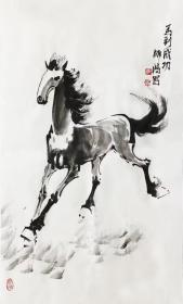 【作品保真，取自画家本人】​师鸿100X60
                师鸿名于淼 ，当代著名画家、书法家、收藏家、鉴赏家。曾用名于殿英,号三水，堂号“天马斋”。祖籍山东文登。其早年受徐悲鸿大师的教诲与指点走上艺术道路。授业于孙信(孙之俊)、李智超、蒲松窗、王雪涛诸先生。  现为中国书画研究院教授、北京师范大学易经学院客座教授、国际潮汕书画总会顾问、中国书画家联谊会顾问