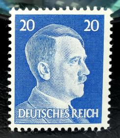 2-58#，德国1941年邮票2角 人物肖像 1枚新 原胶上品无贴