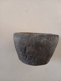 老青石石臼 没有石锤 养花摆件 外直径14内口径10,高9