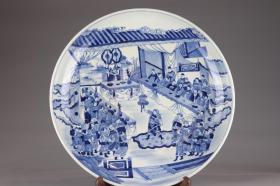 清康熙青花人物故事盘规格：高7.5cm 直径45.8cm