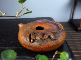 珍藏文房四宝手刻竹雕水滴福在眼前