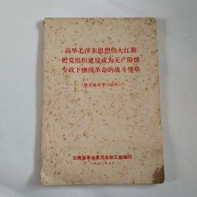 高举毛泽东思想伟大红旗把党组织建设成为无产阶级专政下继续革命的战斗堡垒