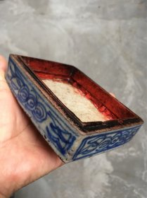 清代青花瓷墨盒