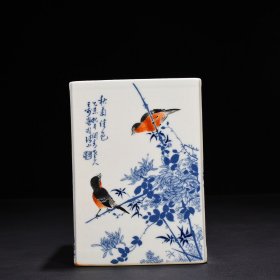 民国王步笔筒18*13.5厘米