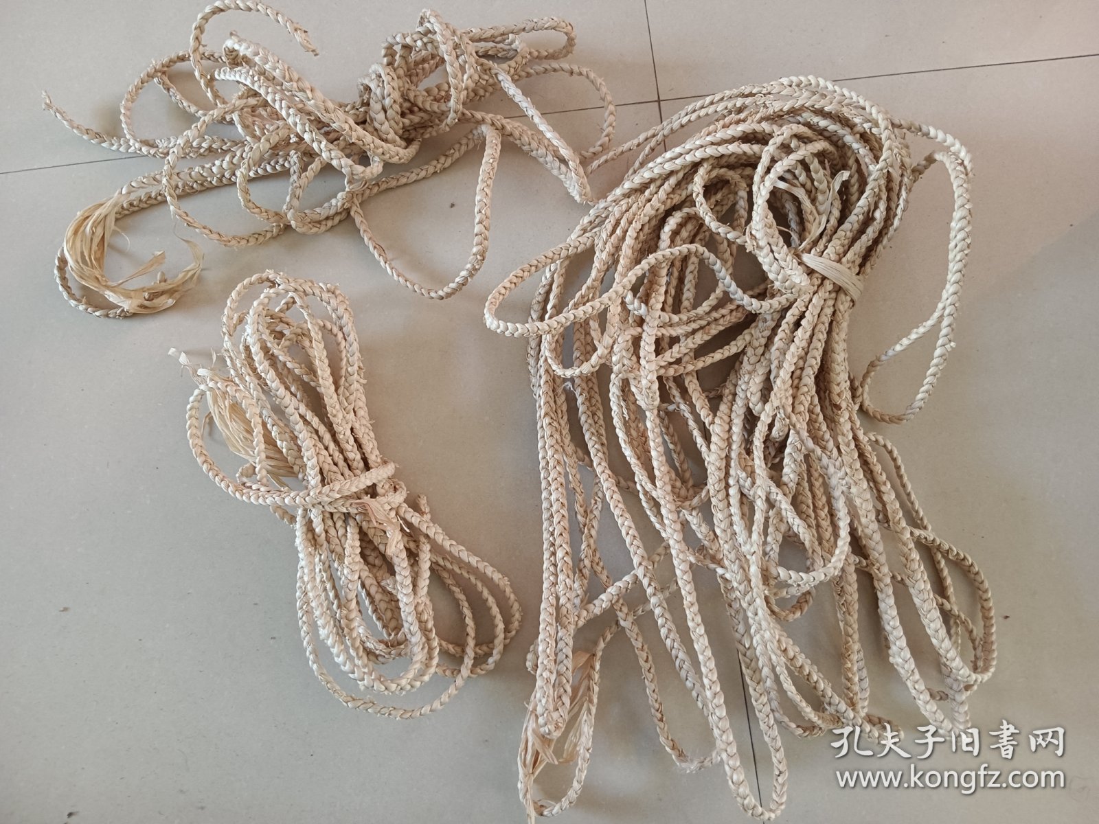 老玉米皮手编辫绳 七八十年代手编工艺品材料 一起价格