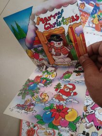 老明信片 贺年卡20张一起