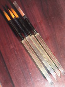 日本鲁本斯牌金色尼龙圆头有机玻璃杆5号画笔4支