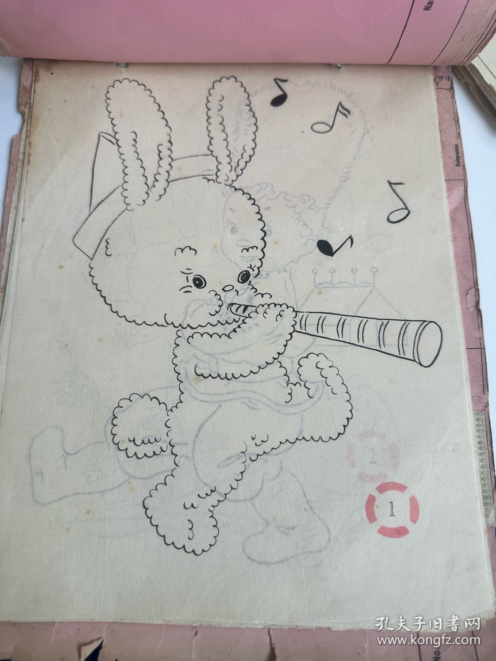 民国时期动漫画稿 十六开一册 共35张 绘画非常漂亮