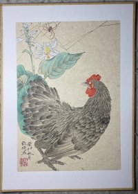 zq.7. 著名工笔画家张琦精品草虫《知足大吉》，保真，假一罚十。