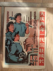 新华社新闻展览照片（封面、封皮、宣传画）~大庆青年一代茁壮成长