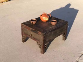 清代榉木茶桌，全品