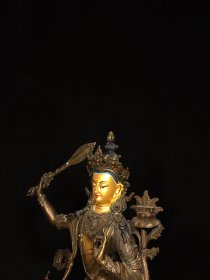 铜画脸文殊菩萨佛像