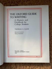 现货 The Oxford Guide to Writing: A Rhetoric and Handbook for College Students  英文原版  牛津写作指南