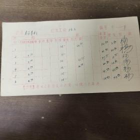1972年人民出版社职工工资卡： 著名编辑 杨寿松  
1月到12月份工资  其中杨寿松签字十二处