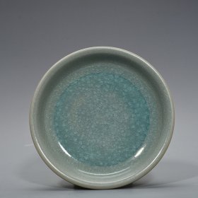 宋汝窑天青釉冰裂纹盘 5*20厘米 600