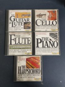 光盘CD：THE FLUTE、THE CELLO THE PIANO THE HARPSICHORD THE GUITAR&LUTE 5盒合售5碟装 以实拍图购买