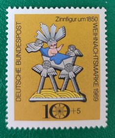 德国邮票 西德1969年 圣诞节 1全新