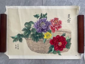 王岩 工笔花鸟《觅香》，画芯尺寸66*44.5cm