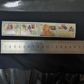 USA08美国邮票 1993年国家邮政博物馆.邮政运输 新 4全 联票 第二枚票面粘胶水，硬化，品相如图 0.29*4=1.16美元 约等于8.4元