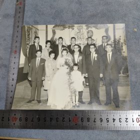 解放前后 结婚照片大合影 照片尺寸19X15CM