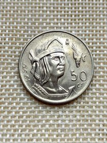 墨西哥50分银币 1950年全新原光好品 mz0236