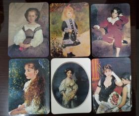 1987年历卡一套6枚全，世界名画系列