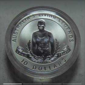澳大利亚1995年10元奥运会游泳冠军道恩·弗雷泽 20.77克纪念银币