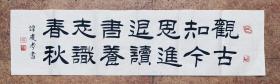 名家精彩隶书：道之纲领【观古知今思进退、读书养志识春秋】全新白宣未裱100*25  横幅