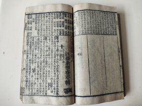 清木刻《大字诗经旁训》《诗韵集成》2本，《大字诗经》卷一，由黔省熊大盛玉记藏板，光绪甲辰年嘉平月重刊，即1904年，当年为慈禧恩科科举年，也是千年科举最后一次。值得一说的是全本带阴阳鱼符号，极为罕见！《诗韵集成》卷5-10，江都余照春亭辑，持书人刘贯之对每卷均钤印，是清代诗歌韵书，2本均为清代木版精刻本。