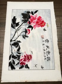 备注：画面有开裂。 李春，1957年生，山东艺术学院美术系毕业，国家一级美术师、中国美术家协会会员、中国连环画研究会理事、山东画院高级画师、青岛美术家协会副秘书长、市南文联主席、市南美术家协会名誉主席、琴岛画院名誉院长、青岛首届跨世纪青年学术、工程技术带头人。，