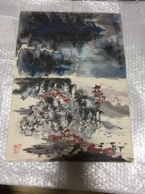 一本几十年前的宣纸国画册页本，有21幅作品，印章认不出来（长38.5厘米宽27.5厘米的有6幅，长27.5厘米宽19厘米的有15幅）