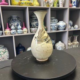 定窑鱼藻纹招财利市玉壶春瓶