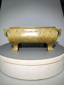 古董   古玩收藏   铜器  全身满雪花铜香炉  精品铜炉  尺寸长宽高:24/12/9.5厘米，重量:5.2斤